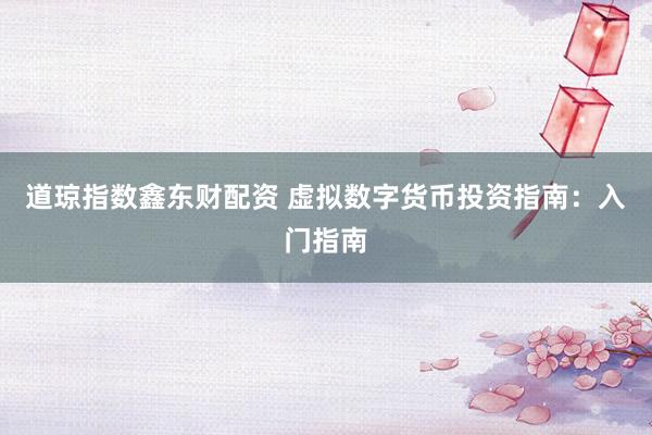 道琼指数鑫东财配资 虚拟数字货币投资指南:入门指南